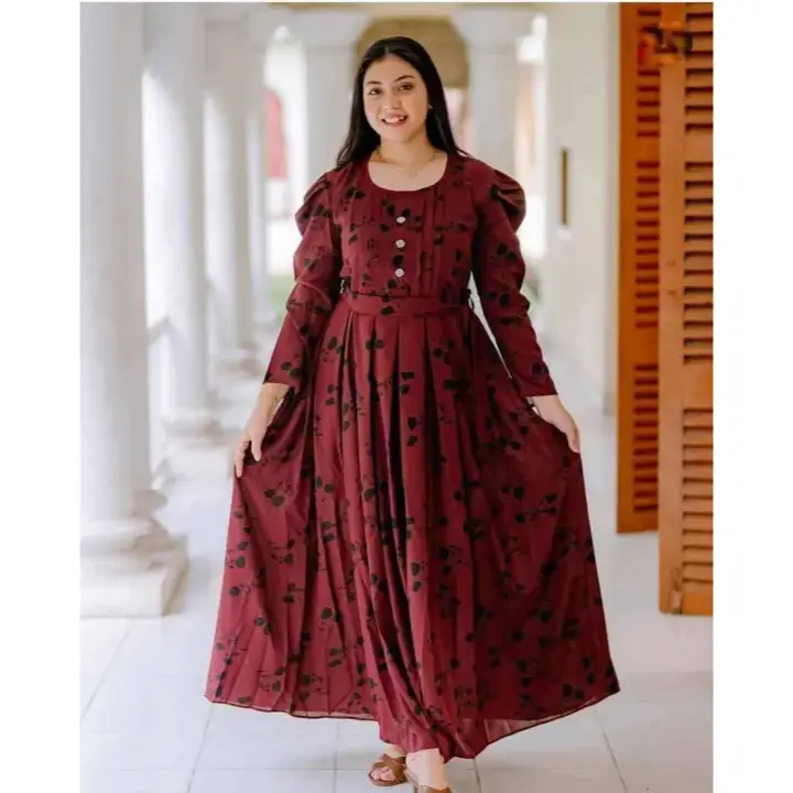 New Malti collor Exclusive Soft Silk Designed Digital pint work  1piece long kurti For Stylish Wome