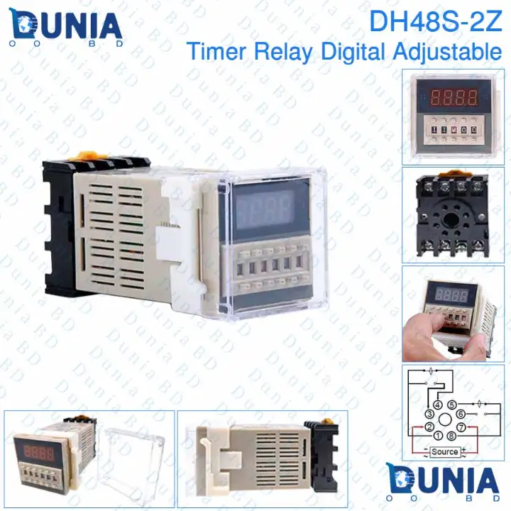 DH48S-2Z Digital Display Time Delay SPDT Timer Relay Cycle Control Device With Socket Base